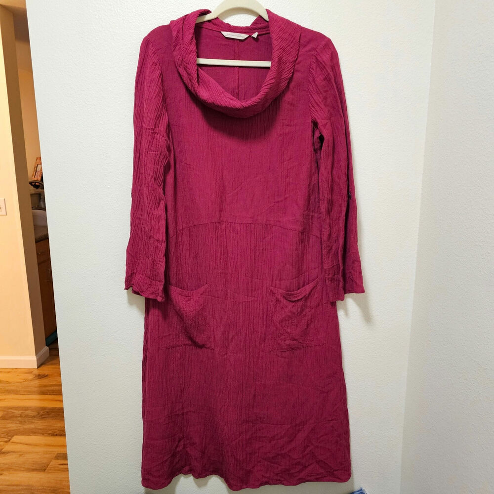 Soft Surroundings Sm oversized red/pink maxi dress. Grunge. Cottagecore. Coastal